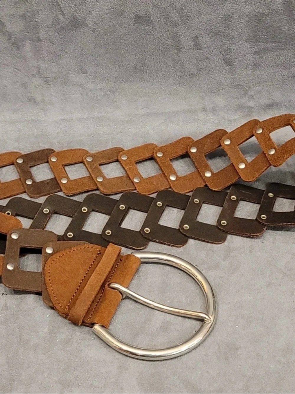 Wear it brown leather belt Italy western statement S M L